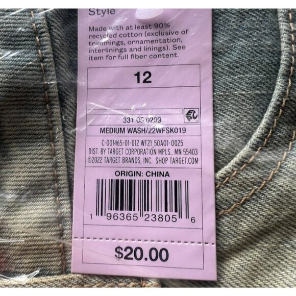 Wild Fable Women's Low-Rise Denim Mini Skirt Size Blue 12 - Picture 4 of 4